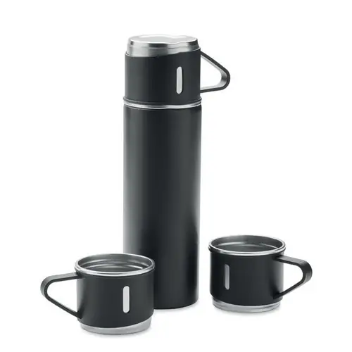 Set de botella de acero inoxidable con aislamiento al vacío ref MO2116 - Negro
