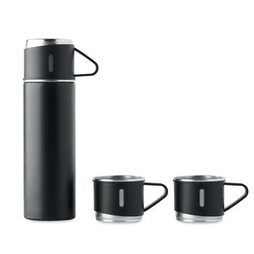 Set de botella de acero inoxidable con aislamiento al vacío ref MO2116 - Side Negro