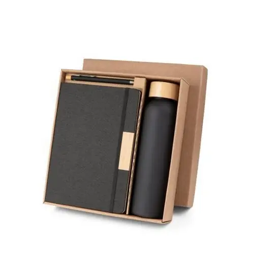 Set de bolígrafo, bloc de notas y botella ref 93673 - Negro