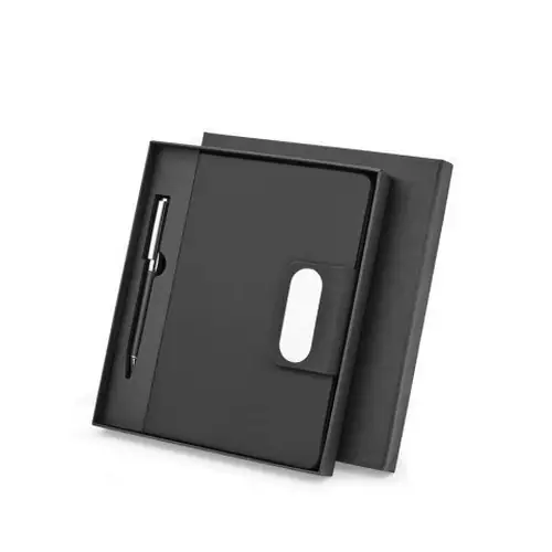 Set de bolígrafo y bloc de notas de PU ref 93668 - Negro