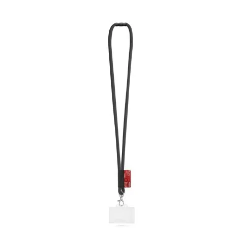 Cordón tubo Watford poliamida con tarjetero personalizable ref 94423 - 300 Negro