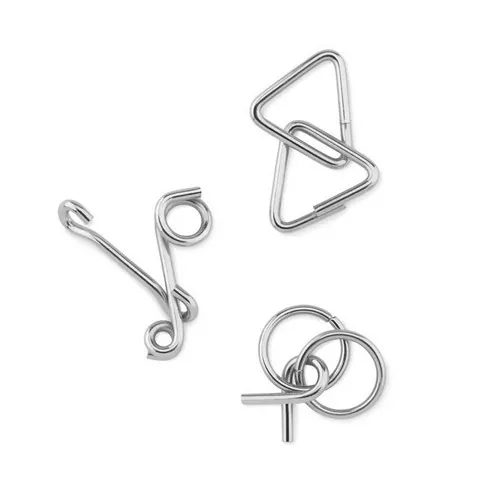 Set de 3 rompecabezas de metal en funda de algodón ref MO9191 - Back Beig