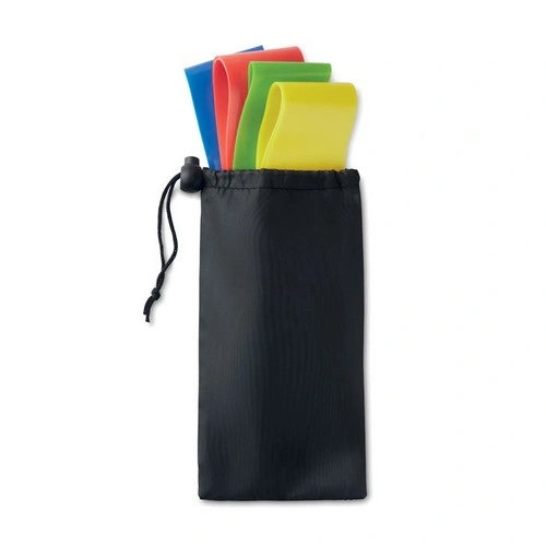 Set de 4 bandas de fitness flexibles en funda de poliéster ref MO9987
