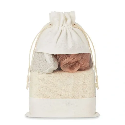 Set de baño con esponja y piedra para peeling ref MO9872 - Beig