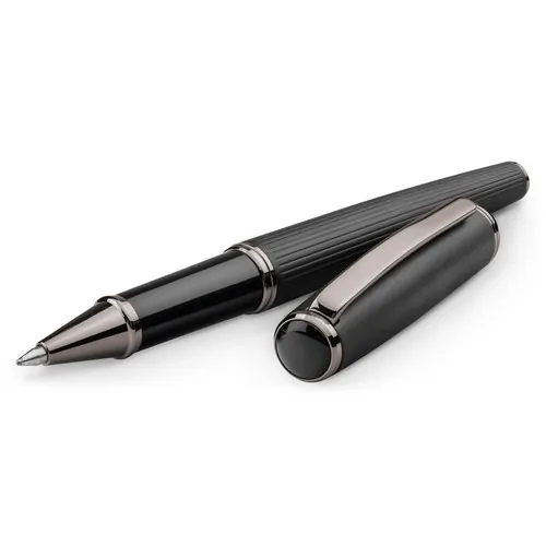 Set de bolígrafo y roller metálico con mecanismo giratorio ref 81194 - Negro 07