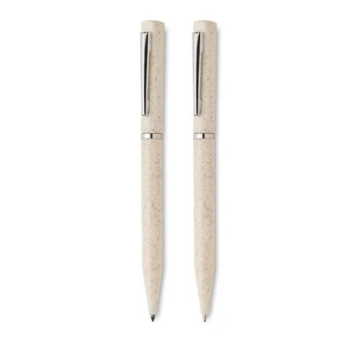 Set de bolígrafos ecológicos giratorios ref MO2448 - Beig 3