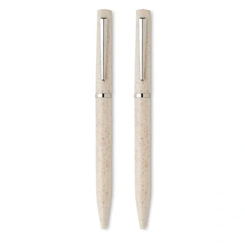 Set de bolígrafos ecológicos giratorios ref MO2448 - Beig 4
