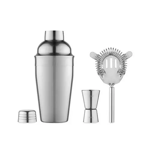 Set de cóctel de acero inoxidable con coctelera de 500 ml ref KC4298 - Plata Brillo