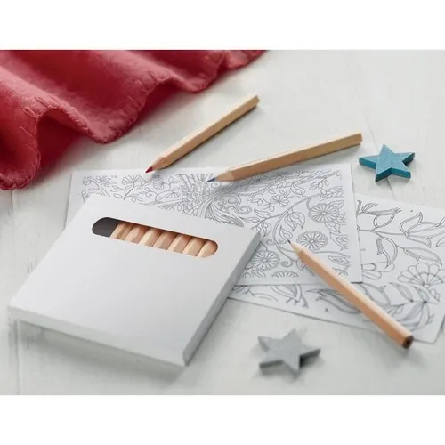 Set de dibujo para adultos con 10 plantillas y 12 lápices ref MO8850 - Item Ambiant Picture Blanco