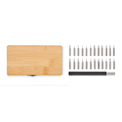 Set de 24 destornilladores de precisión en estuche de bambú ref MO6756
