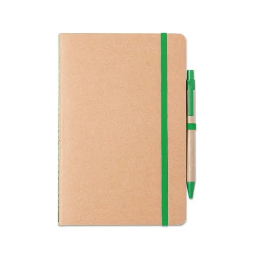 Set de libreta y bolígrafo reciclados con cierre ref ES13