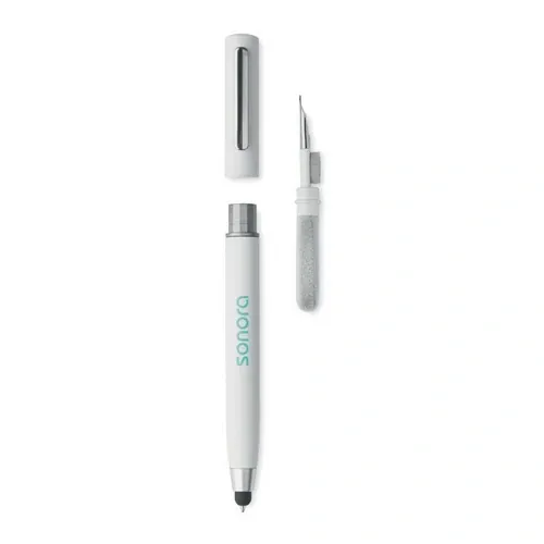 Bolígrafo giratorio con kit de limpieza TWS ref MO6936 - Printed Blanco