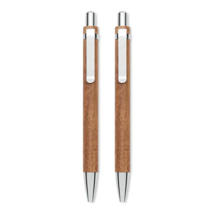 Set de bolígrafos de madera de acacia Jakarta ref mo3173 - Madera 01