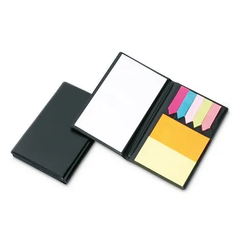 Set de Notas Práctico con Bloc y Marcadores Adhesivos ref KC7083 - Back Negro
