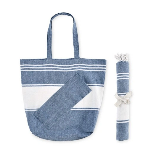 Set de playa hammam con bolsa personalizable para verano ref MO2954