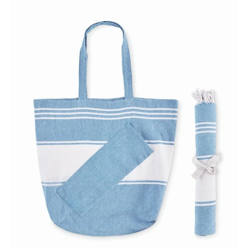 Set de playa hammam con bolsa personalizable para verano ref MO2954