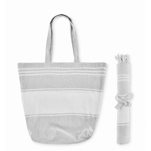 Set de playa hammam con bolsa personalizable para verano ref MO2954