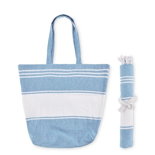 Set de playa hammam con bolsa personalizable para verano ref MO2954