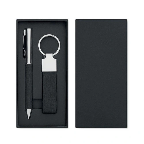 Set de regalo bolígrafo y llavero en caja elegante ref MO2333