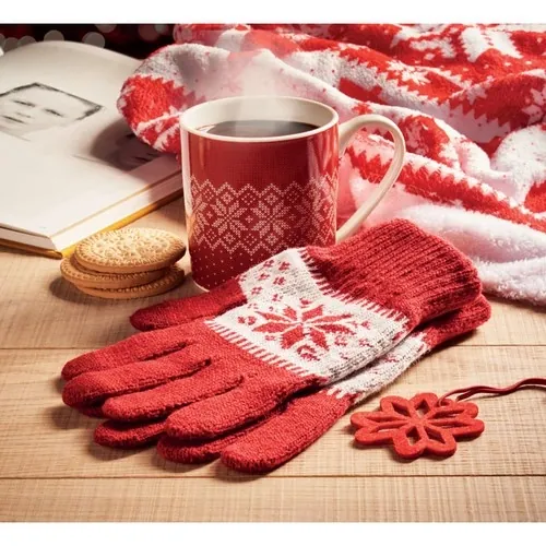 Set de regalo invierno guantes táctiles y taza cerámica ref CX1557 - Item Ambiant Picture Rojo