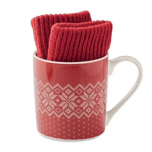 Set de regalo invierno guantes táctiles y taza cerámica ref CX1557 - Open Rojo