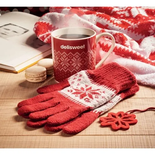 Set de regalo invierno guantes táctiles y taza cerámica ref CX1557 - Printed Rojo