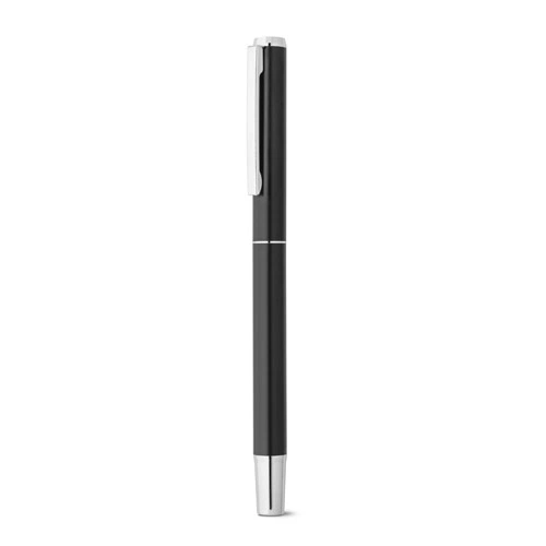 Set de roller y bolígrafo de aluminio con escritura azul ref 91782