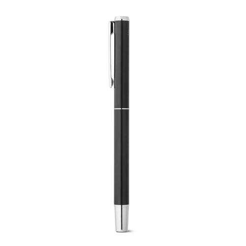 Set de roller y bolígrafo de aluminio con escritura azul ref 91782
