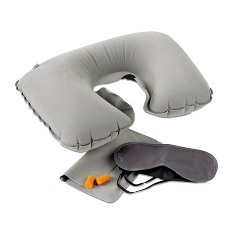 Set de viaje almohada antifaz y tapones en bolsa terciopelo ref MO7263