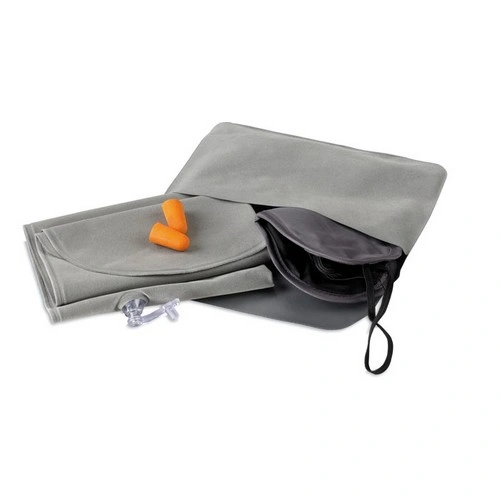 Set de viaje almohada antifaz y tapones en bolsa terciopelo ref MO7263