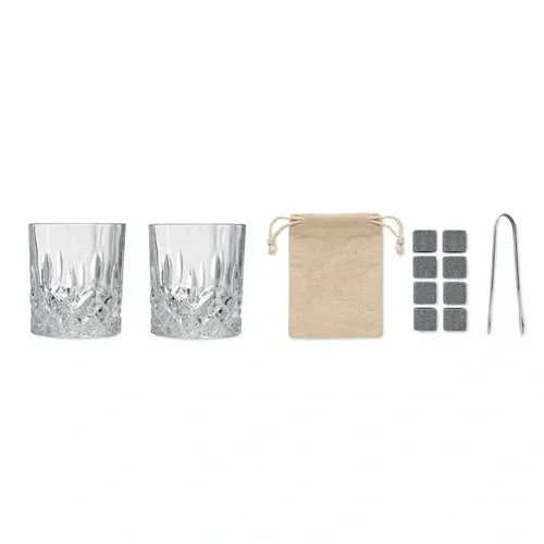 Set de whisky de lujo con vasos y cubitos reutilizables ref MO9941 - Open Madera