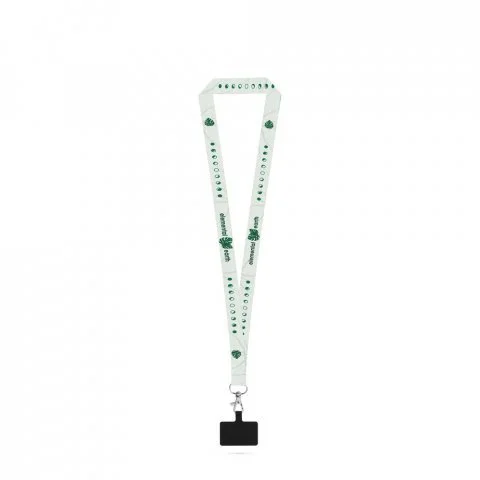 Lanyard Epsom rPET sublimación largo soporte smartphone ref 94431 - 301 Blanco