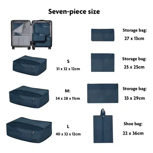 Set organizador Combo 7 piezas para optimizar tu maleta ref 22135