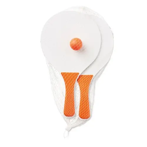 Set de tenis playa 2 raquetas MDF y 1 bola ref MO1911 - Naranja