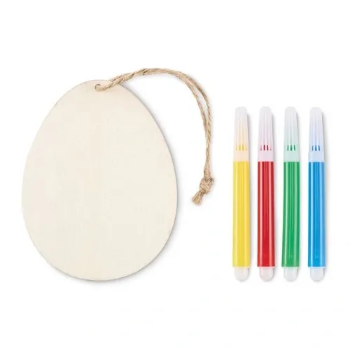 Set para pintar huevo de madera con rotuladores ref MO2501 - Madera Side
