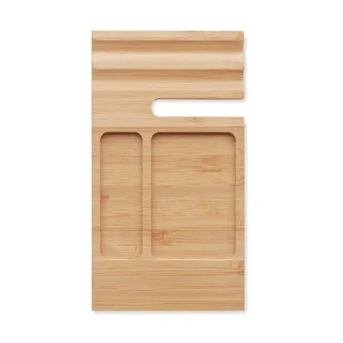 Set de sobremesa de bambú para teléfono con clips y notas ref MO6451 - Back Madera