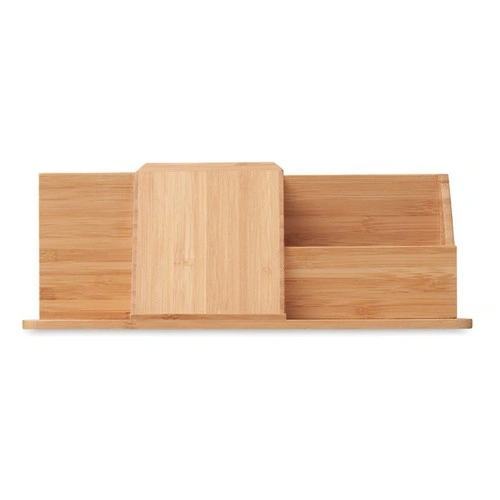Organizador de sobremesa de bambú con carga inalámbrica ref MO6345