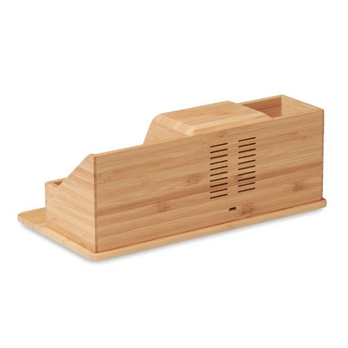 Organizador de sobremesa de bambú con carga inalámbrica ref MO6345