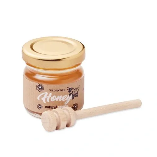 Tarro de miel de flores silvestres con dispensador de madera ref MO6440 - Top Madera