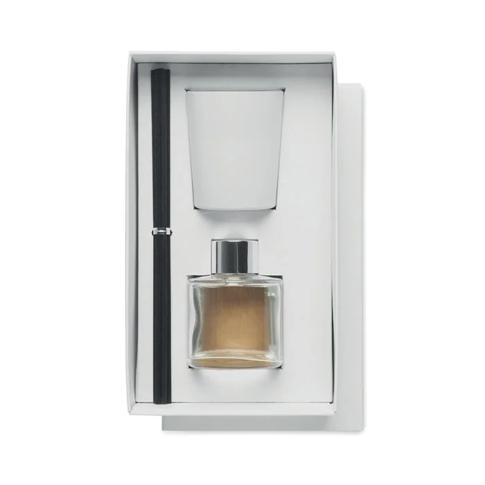 Set vela y difusor de vainilla Kaloma personalizable ref mo3118 - Back Blanco