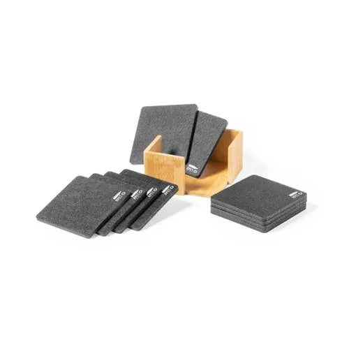 Set de 10 posavasos de fieltro reciclado ecoamigables ref 1708