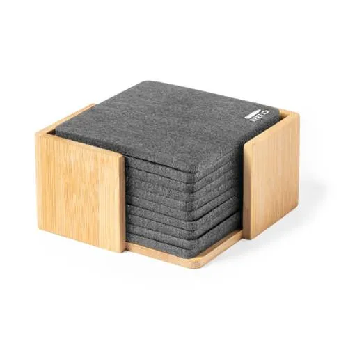 Set de 10 posavasos de fieltro reciclado ecoamigables ref 1708