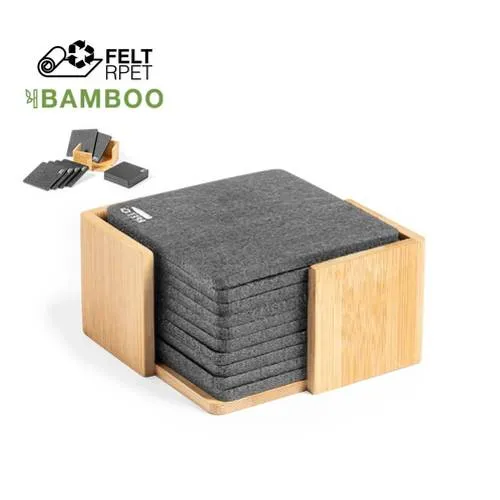 Set de 10 posavasos de fieltro reciclado ecoamigables ref 1708