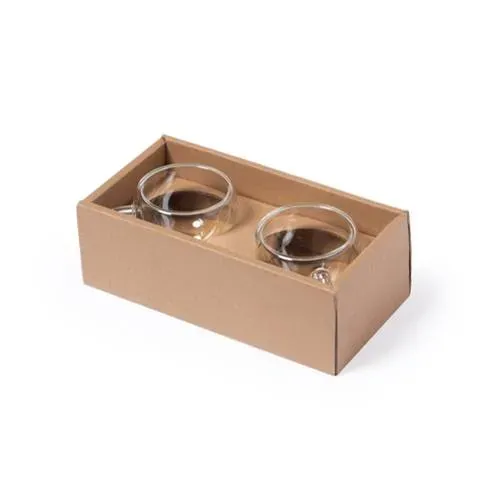 Set 2 Tazas Doble Pared Cristal Borosilicato ref 1701 - 03