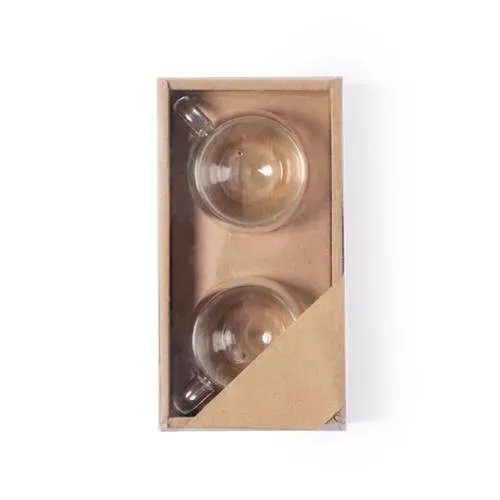 Set 2 Tazas Doble Pared Cristal Borosilicato ref 1701 - 04