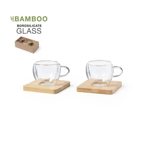 Set 2 Tazas Doble Pared Cristal Borosilicato ref 1701 - vista 1