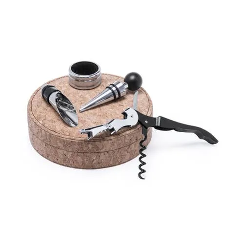 Set de vinos elegante con accesorios de acero inox ref 6098
