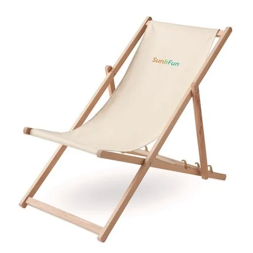 Silla de playa de madera resistente hasta 120 kg ref MO6503 - Printed Beig