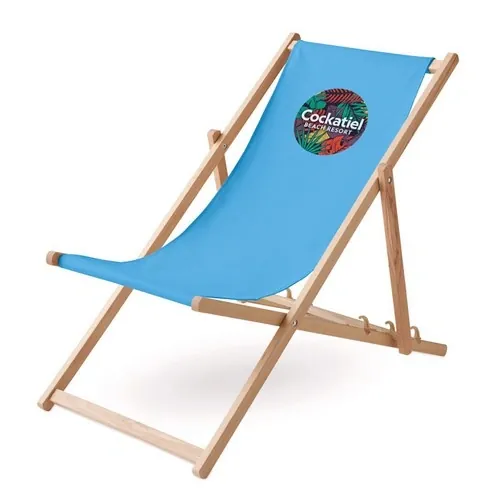 Silla de playa de madera resistente hasta 120 kg ref MO6503 - Printed Turquesa