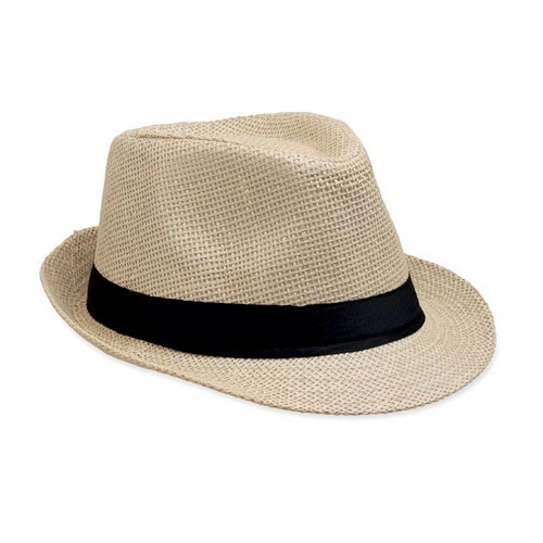 Sombrero de paja de papel Boowie personalizable para eventos ref MO2367